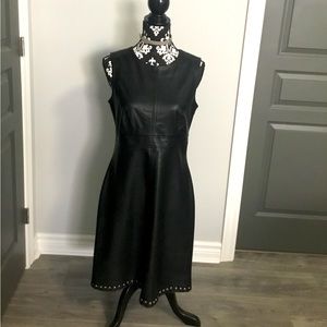 Karl Lagerfeld black faux leather dress, size 8